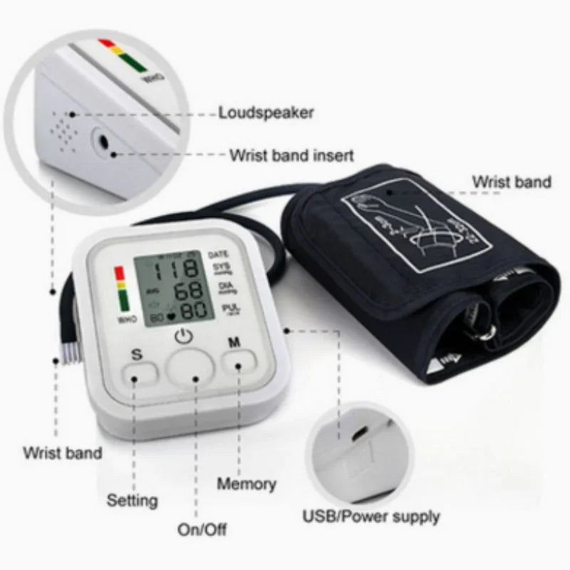 Automatic BP Machine with Large LCD Display, Memory Storage & Voice Function